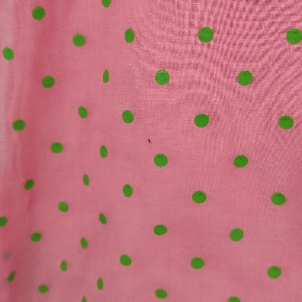 Vintage 60s Homemade Weekend Pink Watermelon Polka Dot Mini Dress Mod Go Go - Picture 7 of 9